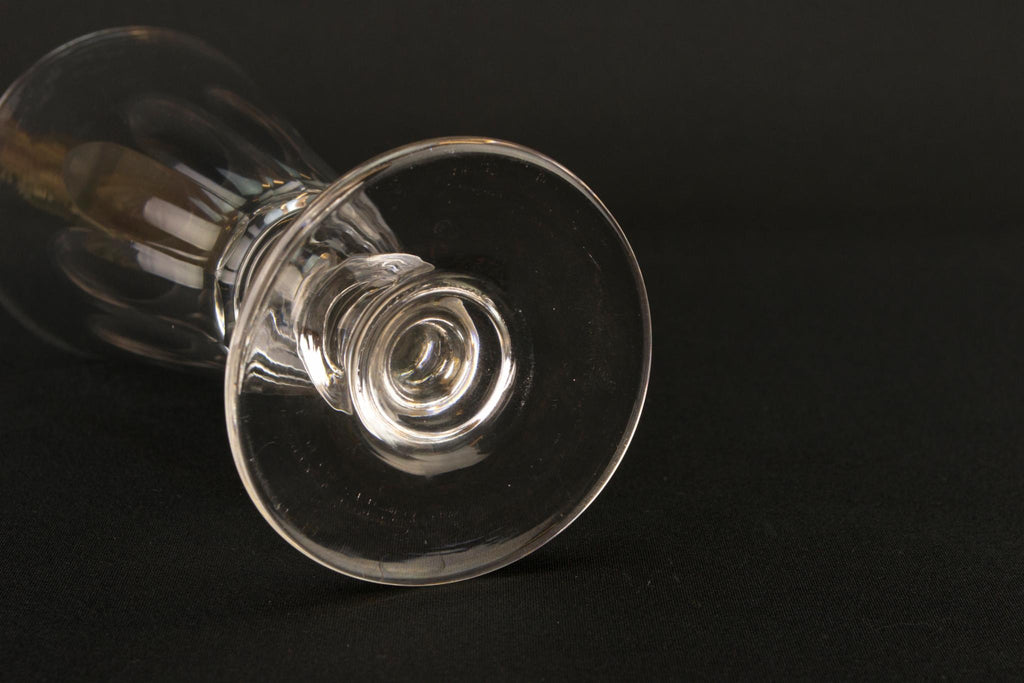 Panel Cut Glass Victorian Champagne Flute, English Mid 19th Century
