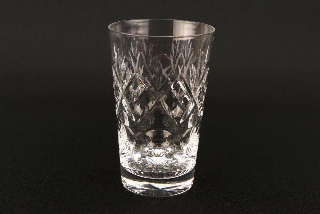 2 Cut Glass Whisky Tumblers, English Mid 20th Century