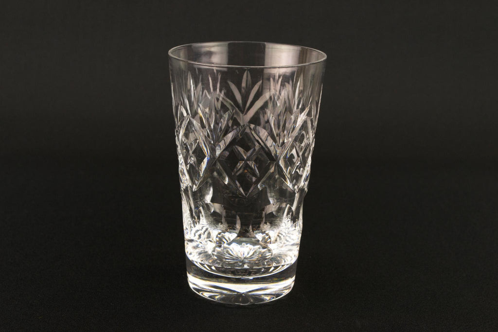 2 Cut Glass Whisky Tumblers, English Mid 20th Century