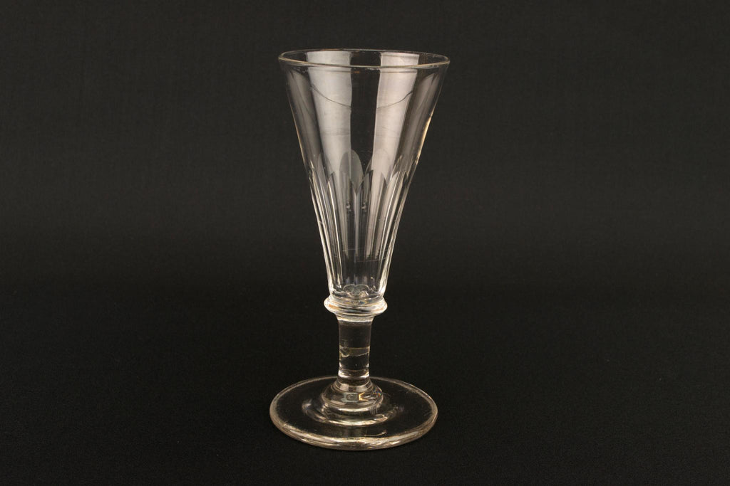 Cut Glass Medium Victorian Champagne Flute, English Mid 19th Century