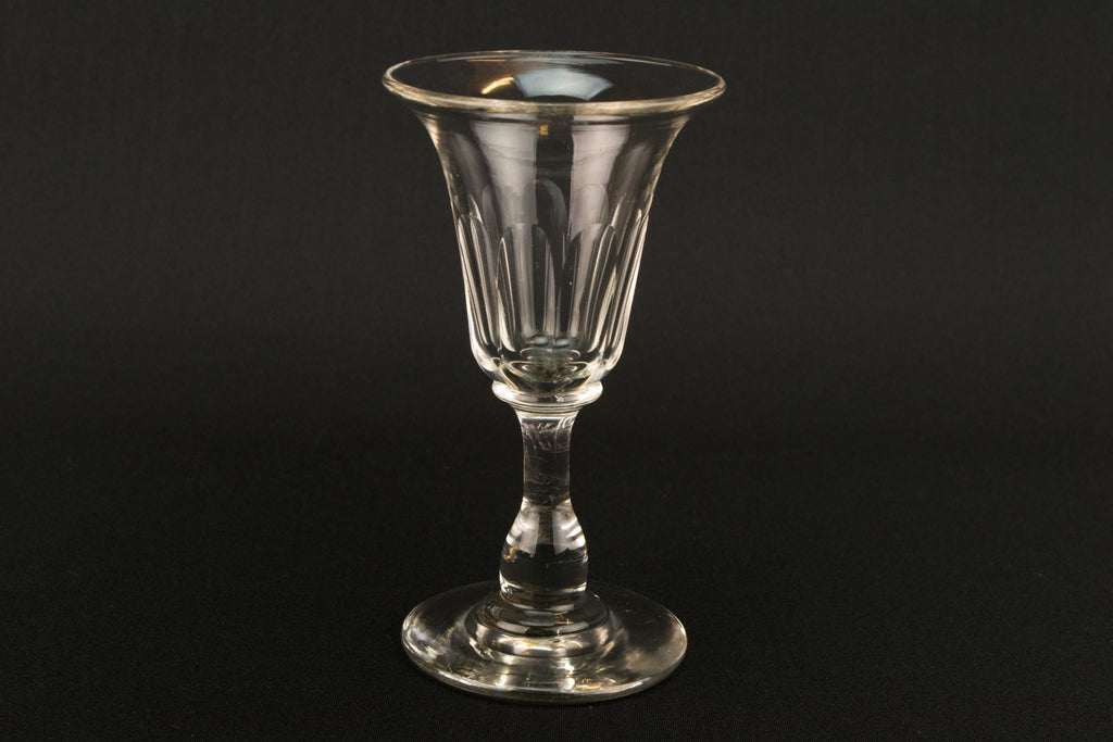 Port or Sherry Cut Stem Glass, English 19th Century