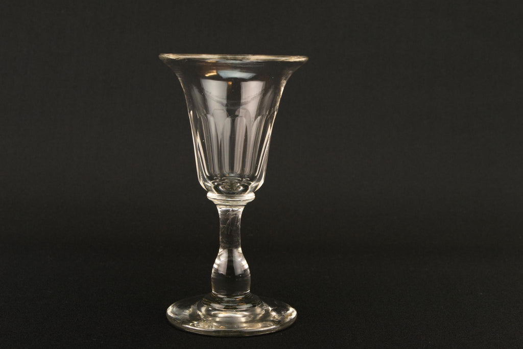 Port or Sherry Cut Stem Glass, English 19th Century