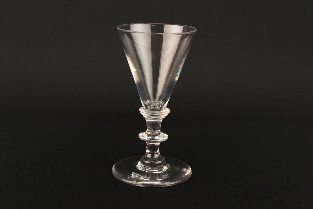Conical Port or Sherry Stem Glass, English Early 1800s