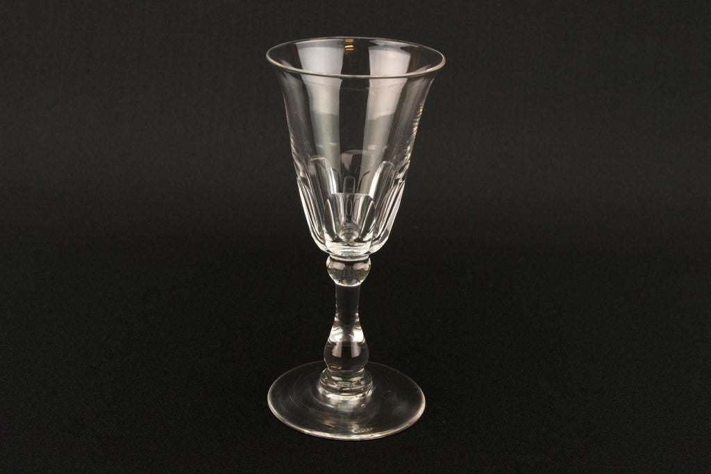 Medium Victorian Port Stem Glass, English Late 19th Century