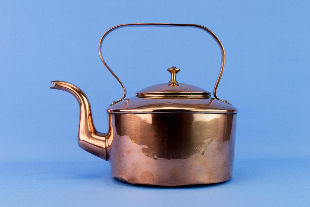 Victorian Large Copper Kettle, English Mid 19th Century