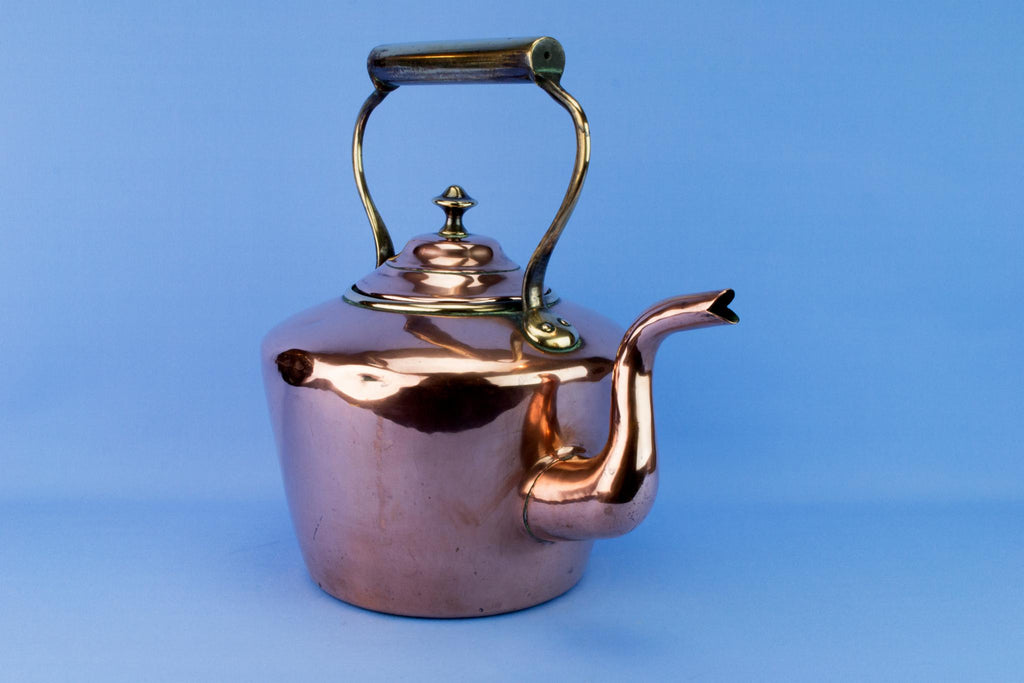 Large Fire Stove Copper Kettle, English 19th Century