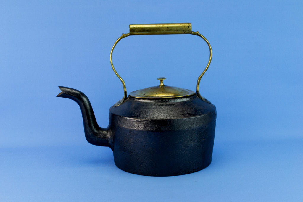 Cast Iron & Brass Kettle, English 19th Century