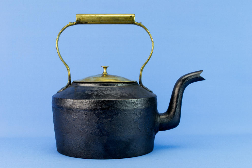 Cast Iron & Brass Kettle, English 19th Century