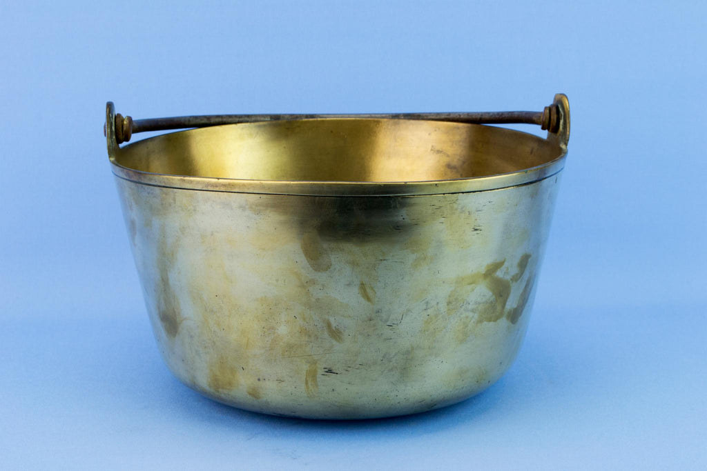 Medium Brass Cooking Pot, English Early 1900s