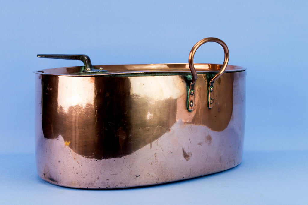 Large Copper Cooking Pan, English Early 1900s