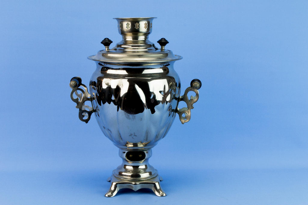 Large Russian Chromed Metal Samovar