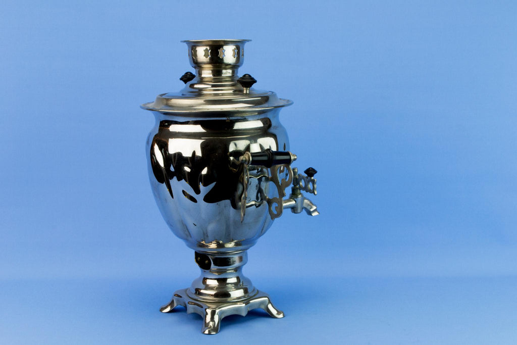 Large Russian Chromed Metal Samovar