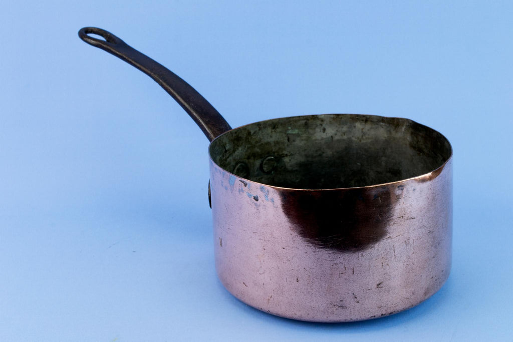 Copper Medium Sauce Pan, English Early 1900s