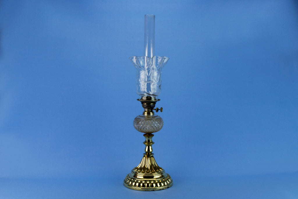 Tall Victorian Oil Lamp, English 19th Century