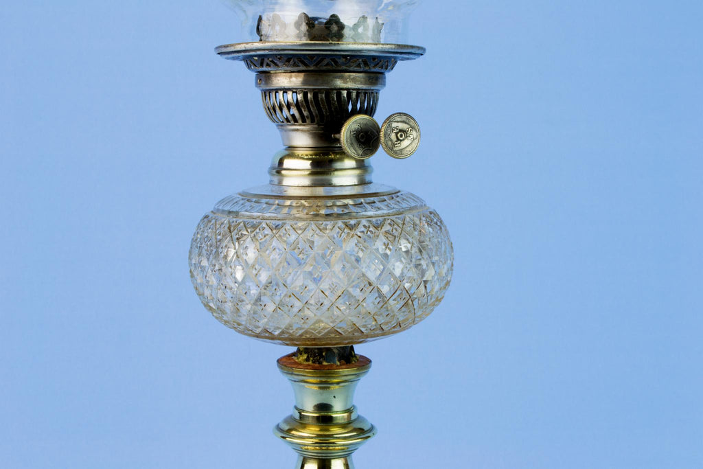 Tall Victorian Oil Lamp, English 19th Century