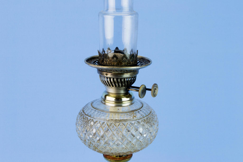Tall Victorian Oil Lamp, English 19th Century