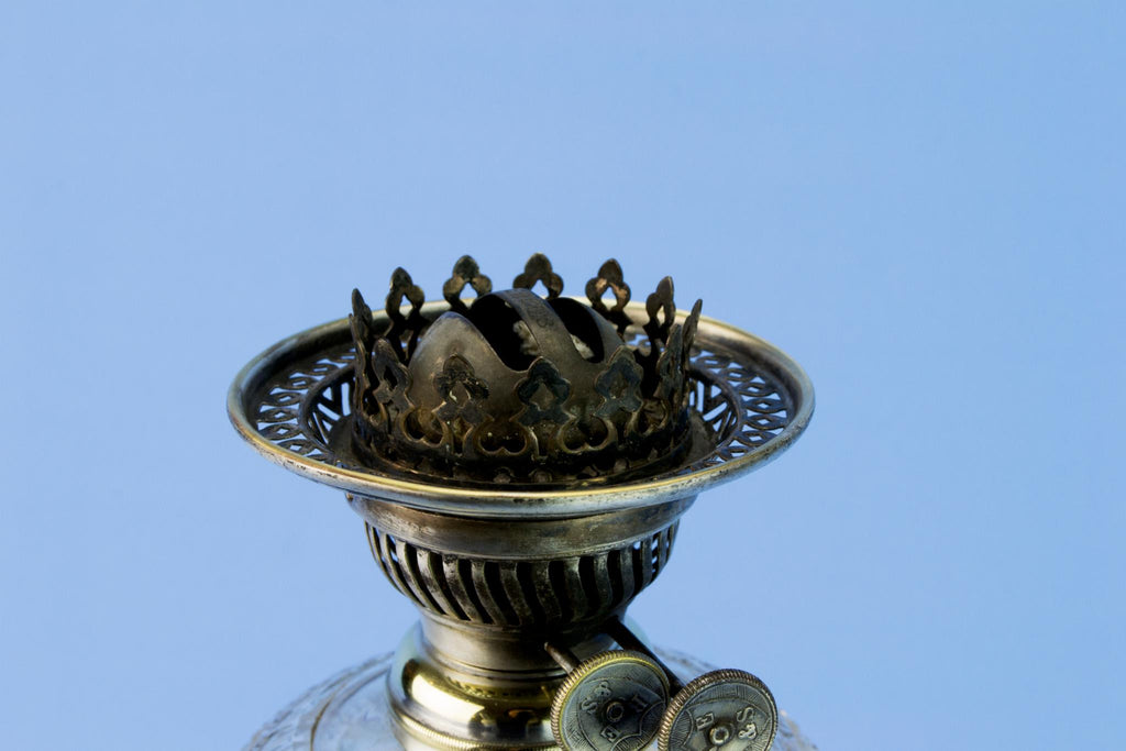 Tall Victorian Oil Lamp, English 19th Century