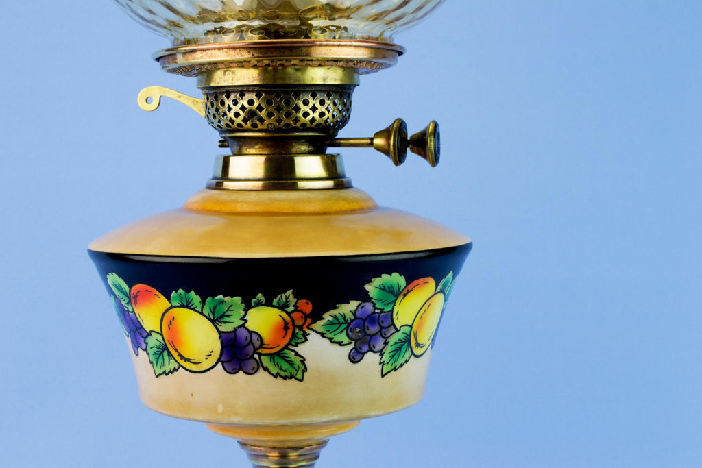 Large Art Deco Oil Lamp, English 1920s