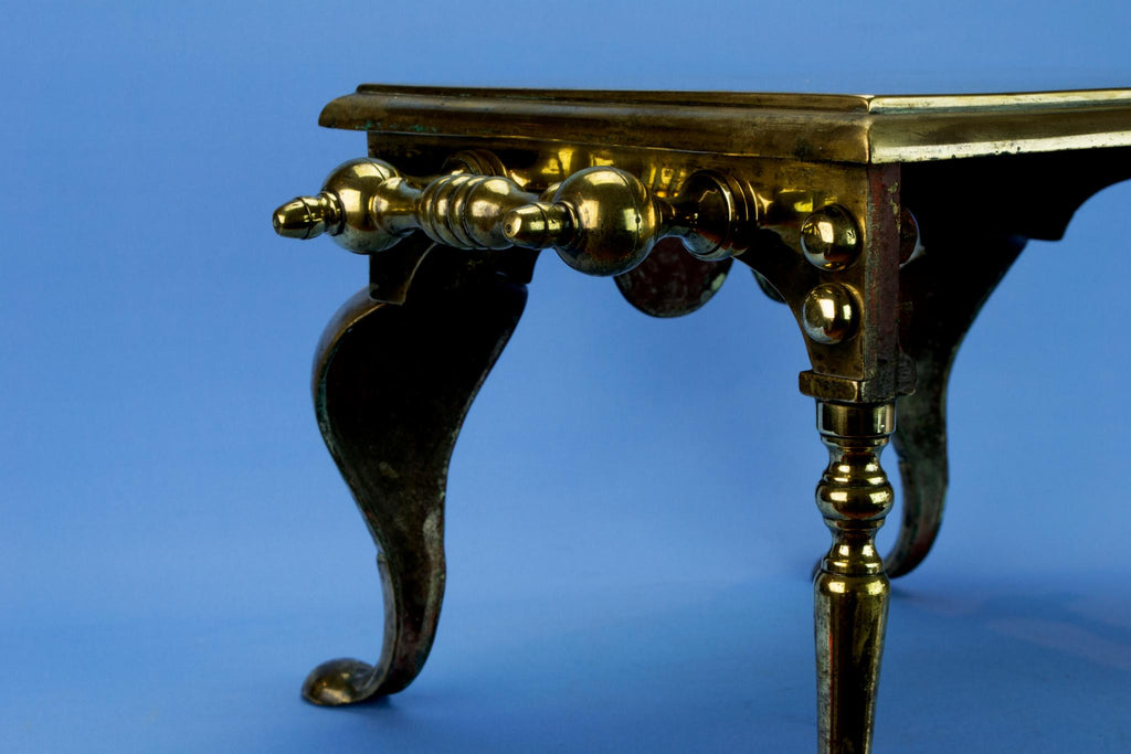 Brass Large Fireplace Victorian Stool, English 1840s