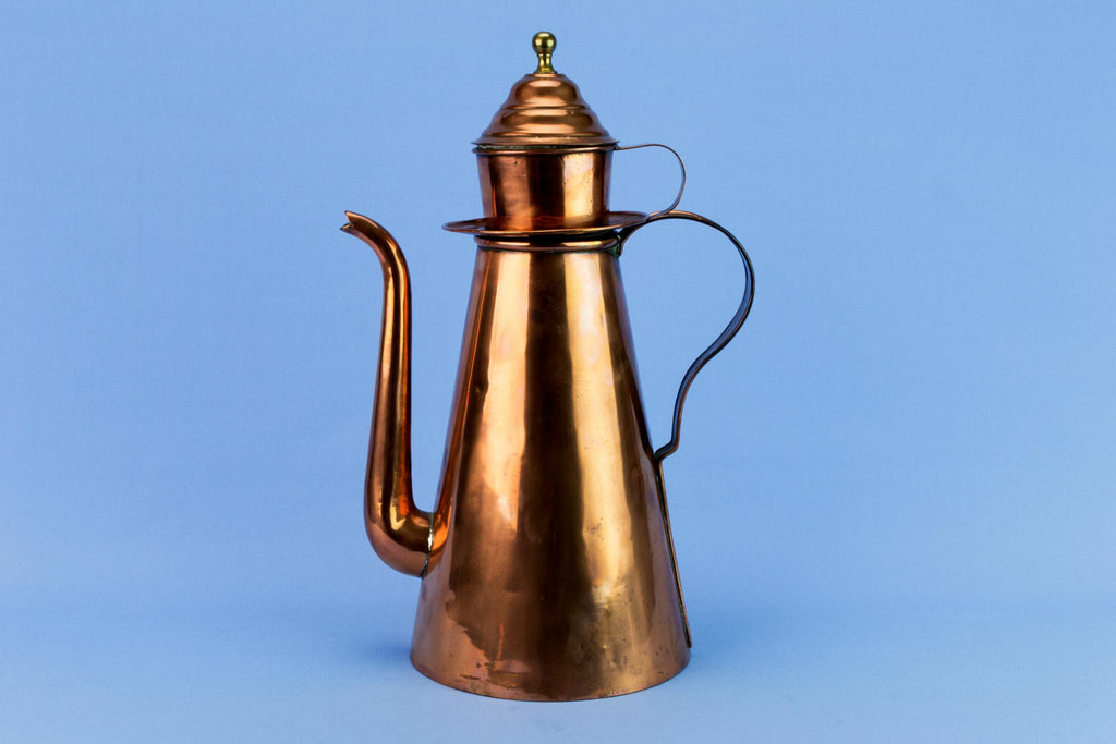 Rare Georgian Copper Coffee Pot, English Early 1800s