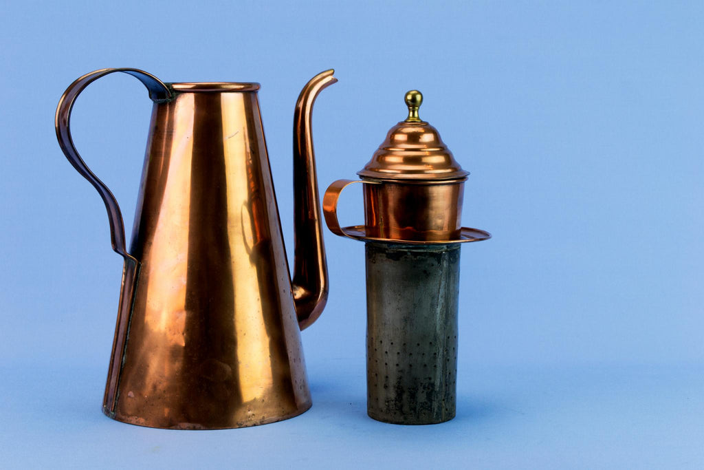 Rare Georgian Copper Coffee Pot, English Early 1800s