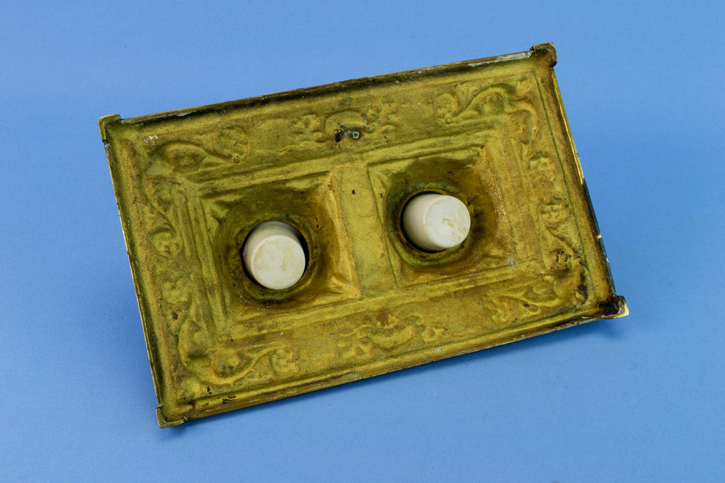 Brass Medium Victorian Double Inkwell, English Circa 1870