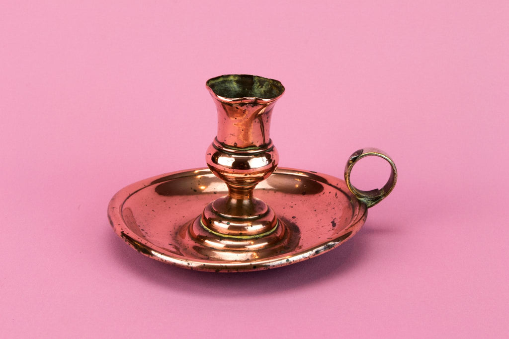 Copper Chamber Candlestick, English Late 19th Century