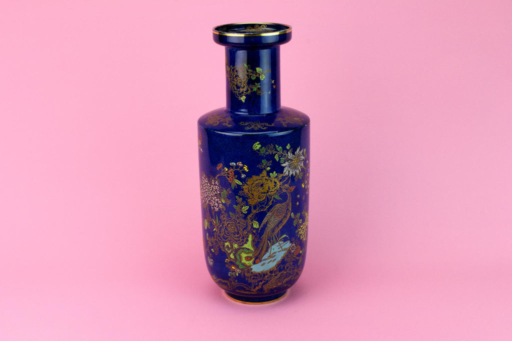 Art Deco Carlton Ware Blue Vase, English 1920s