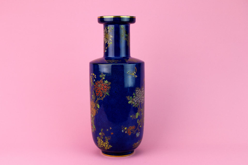 Art Deco Carlton Ware Blue Vase, English 1920s