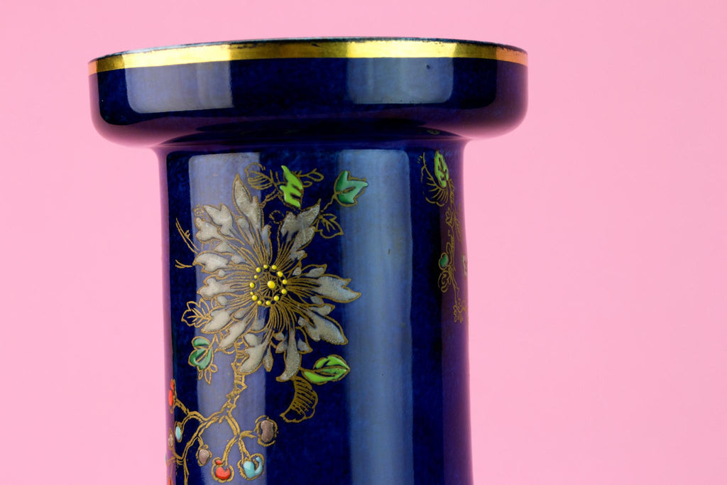 Art Deco Carlton Ware Blue Vase, English 1920s