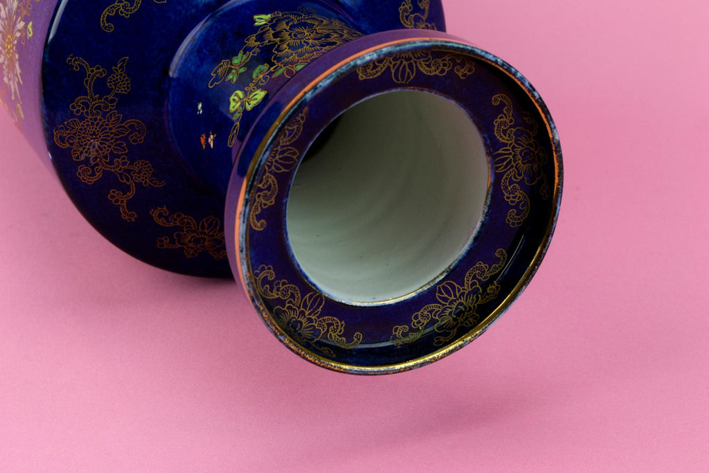 Art Deco Carlton Ware Blue Vase, English 1920s