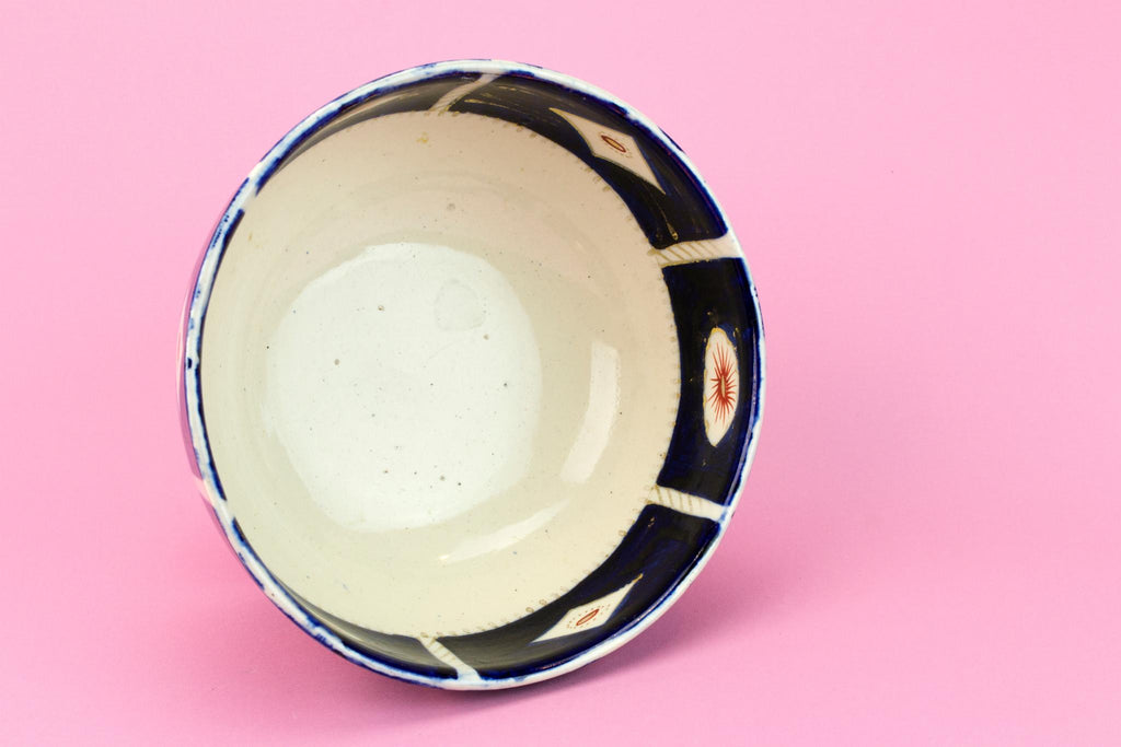 Ceramic Punch Bowl Imari Decoration, English 1860s