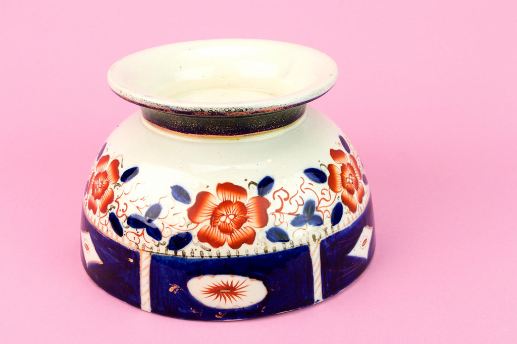 Ceramic Punch Bowl Imari Decoration, English 1860s