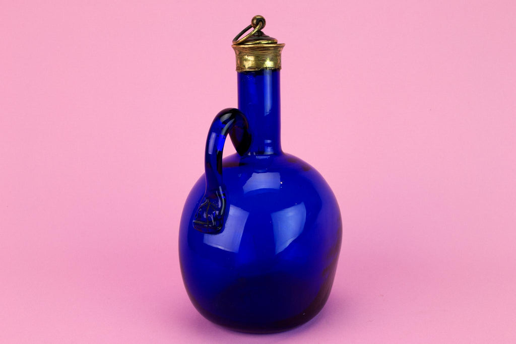 Bristol Blue Glass Decanter, English Early 1800s