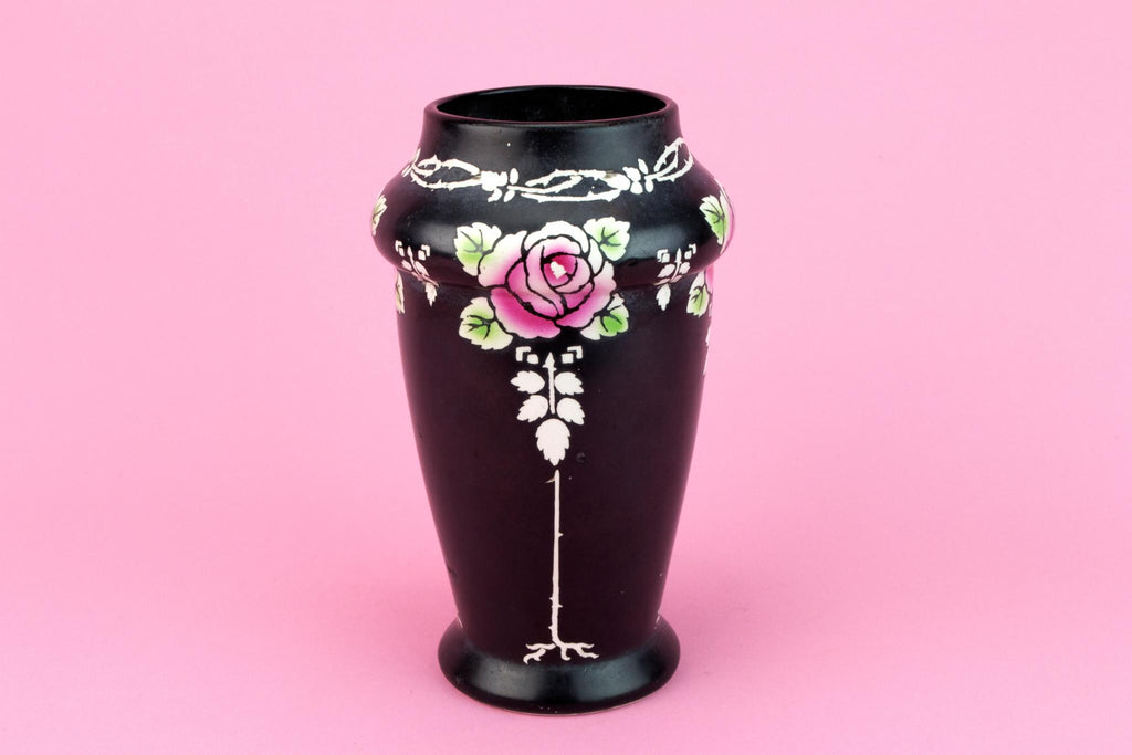 Black Shelley Vase, English 1920s