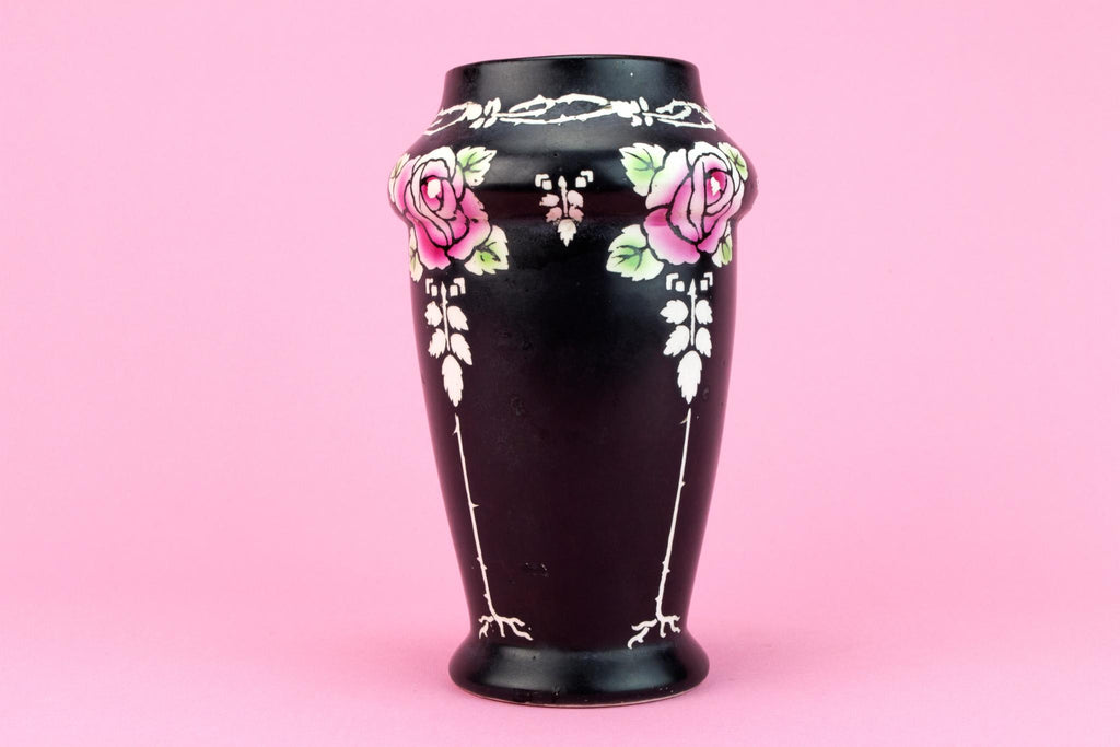 Black Shelley Vase, English 1920s