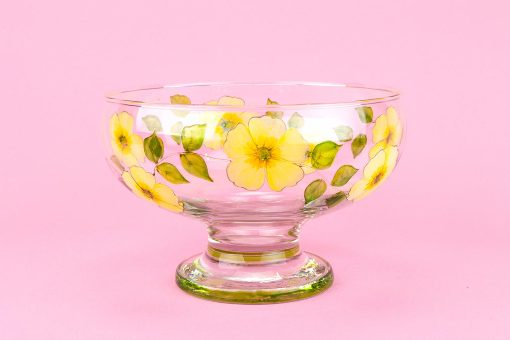 Painted Glass Serving Bowl