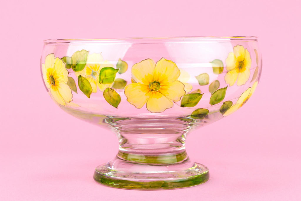 Painted Glass Serving Bowl