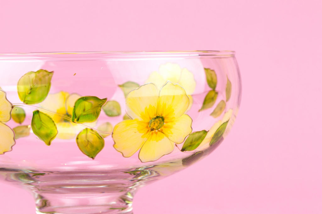 Painted Glass Serving Bowl