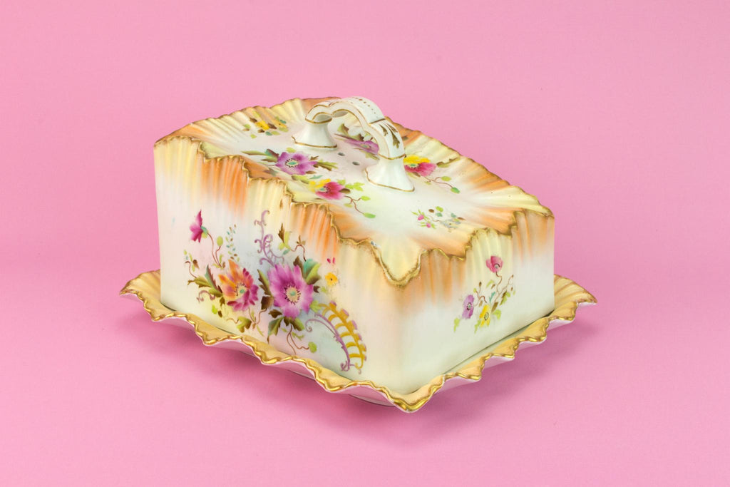Art Nouveau Large Cheese Dish, English 1890s