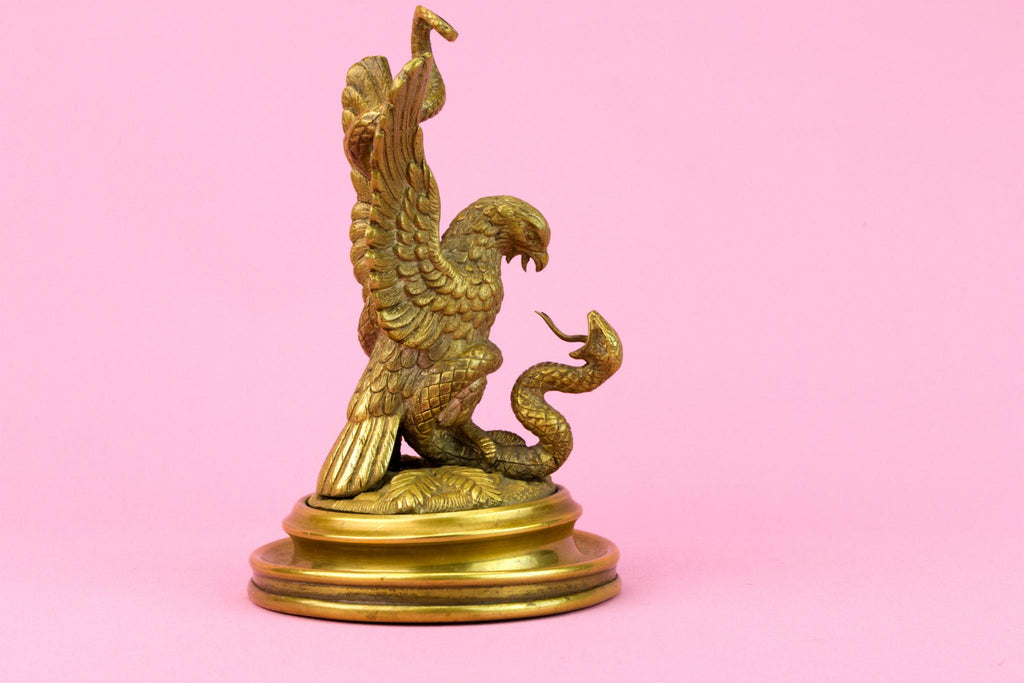 Eagle and Snake Pocket Watch Holder, English 19th Century