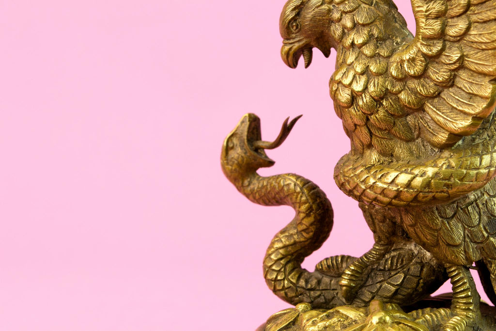 Eagle and Snake Pocket Watch Holder, English 19th Century