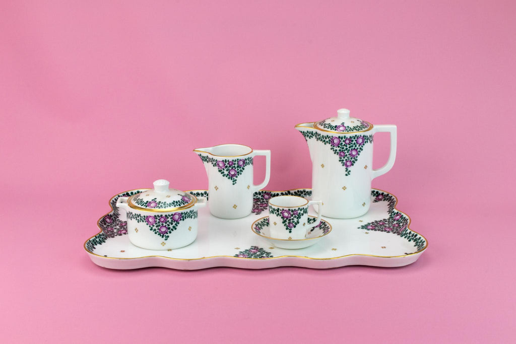 Coffee Set on Tray for One, German Early 1900s