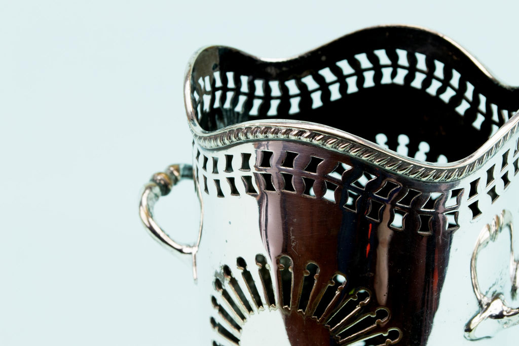 Tall Silver Plated Wine Bottle Coaster, English 1930s