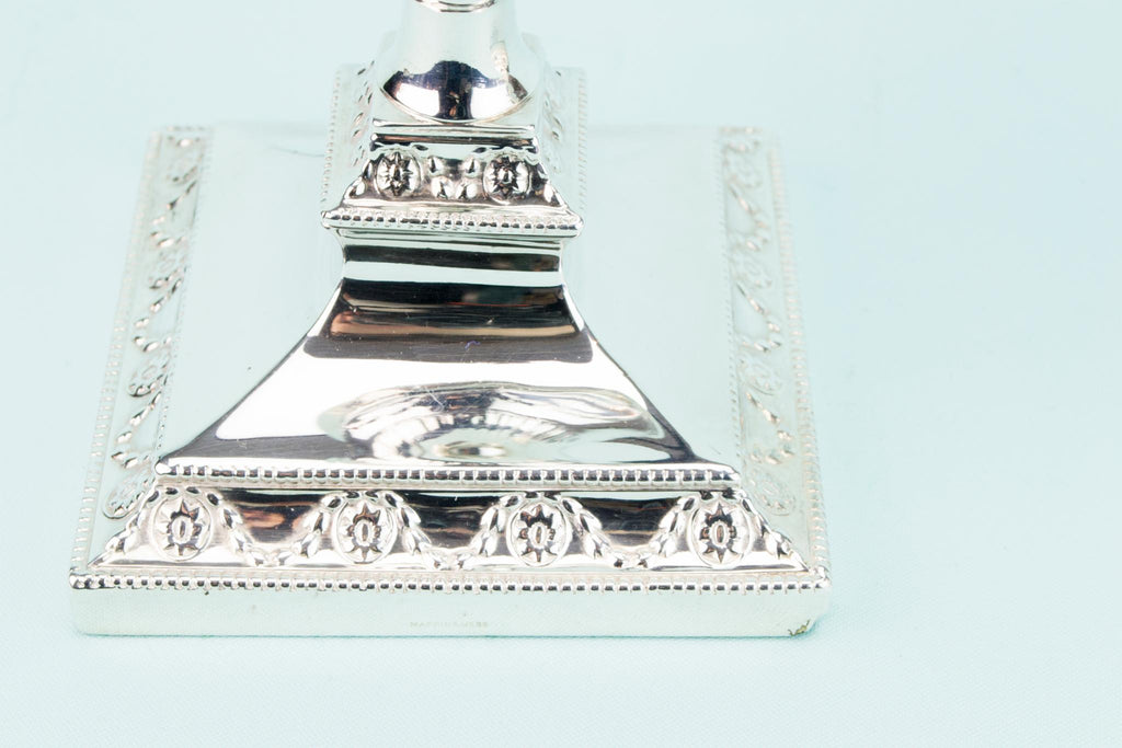 2 Silver Plated Candlestick by Mappin & Webb, English 1930s