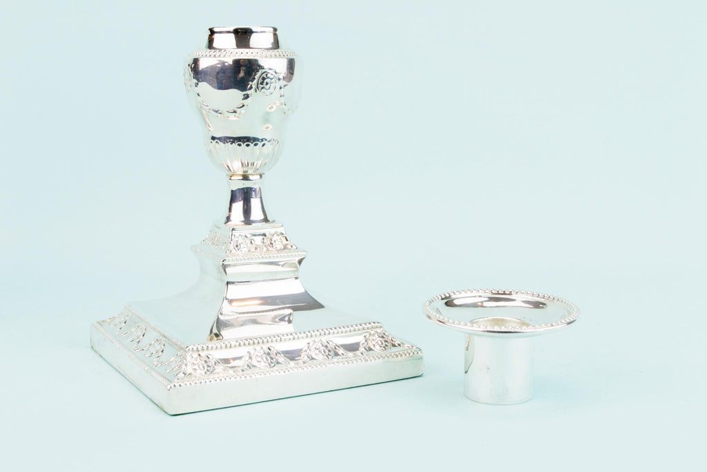 2 Silver Plated Candlestick by Mappin & Webb, English 1930s
