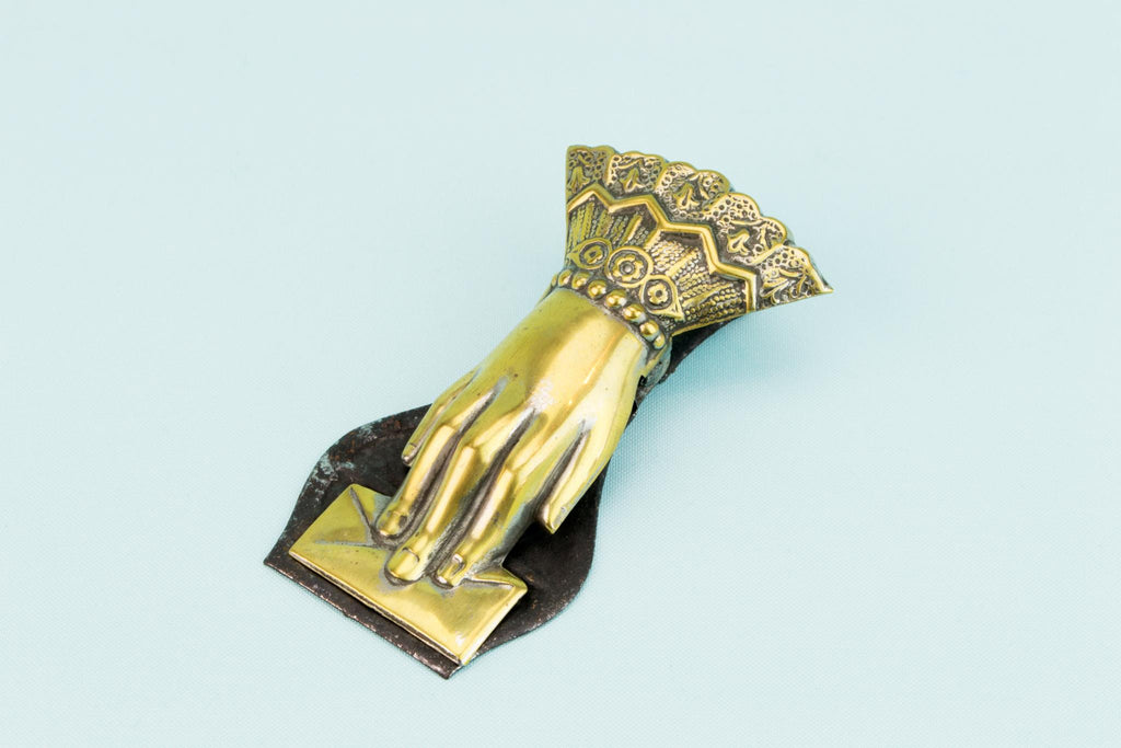 Hand Shaped Brass Paper Clip, English 19th Century