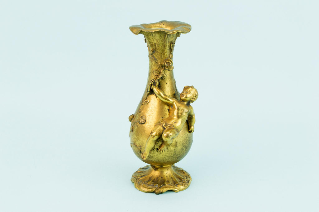 Art Nouveau Gilded Bronze Vase, French circa 1900