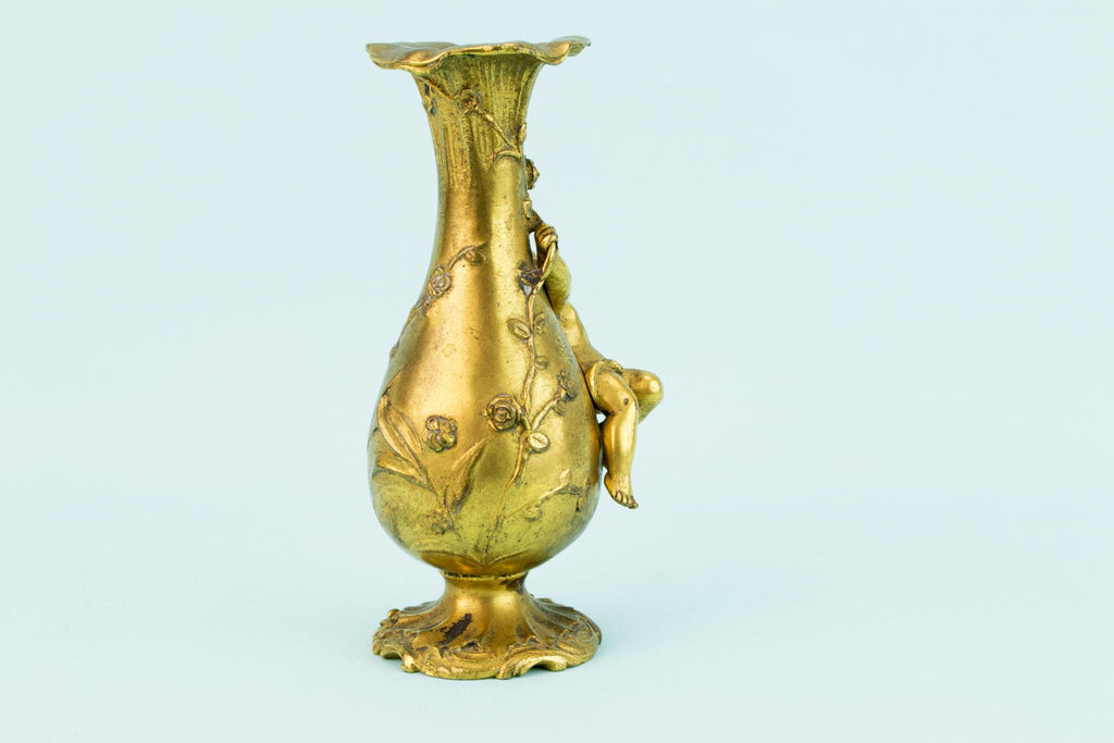 Art Nouveau Gilded Bronze Vase, French circa 1900