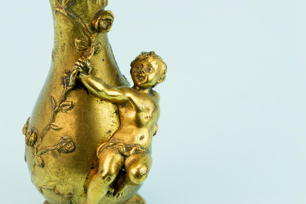 Art Nouveau Gilded Bronze Vase, French circa 1900